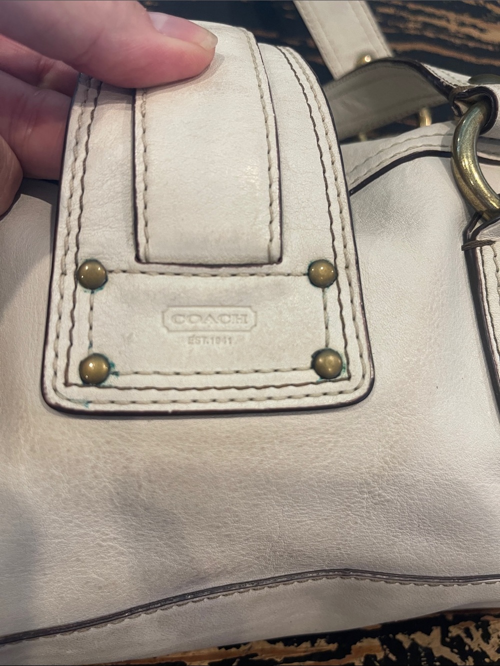Coach Ltd Ed. 65th Anniversary white leather Mandy Courier Satchel 10330 Bag - Picture 3 of 12